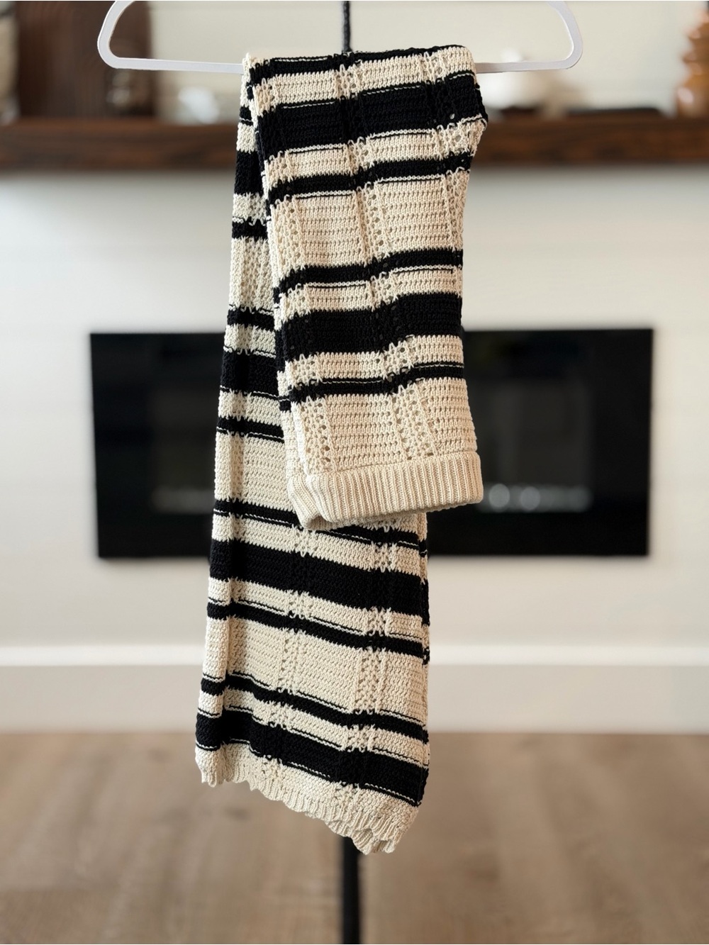 saltwater LUXE Black & White Striped Knit/crochet Pants